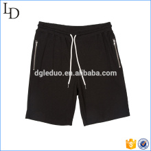 Pantalones cortos negros térmicos del bolsillo del bolsillo del zip pantalones cortos atléticos de la gimnasia del sudor